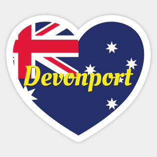 Devonport TAS Australia Australian Flag Heart Sticker